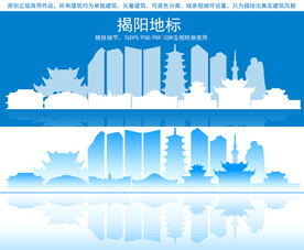 揭阳地标建筑剪影