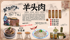 羊头肉背景墙