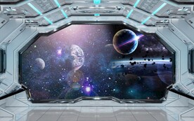 科幻星空背景墙图片