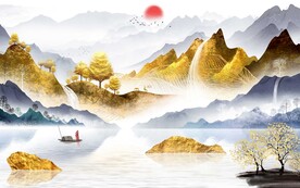 金山麋鹿意境山水