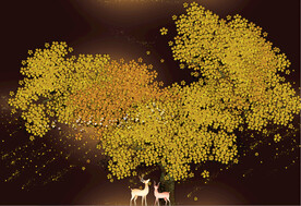 晶瓷画 抽象画 树