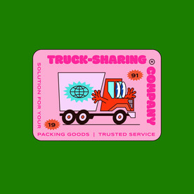 复古插画卡通标签素材系列