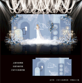 蓝色婚礼背景