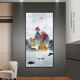 石来运转中式客厅玄关装饰画挂画