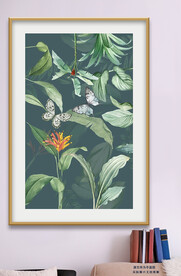 现代简约树叶装饰画