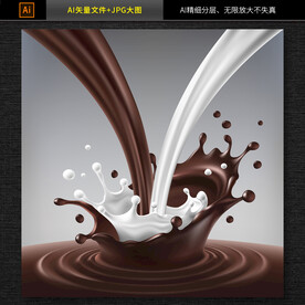 喷溅的牛奶巧克力素材