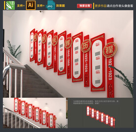 党的光辉历程楼梯文化墙