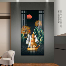 一帆风顺客厅玄关装饰画床头挂画