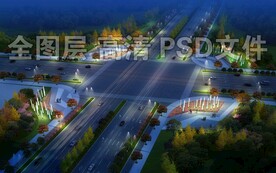道路夜景绿化