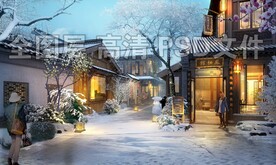 古镇雪景