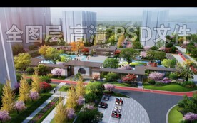 小区活动场地鸟瞰效果图