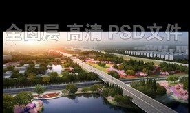 道路绿化鸟瞰效果图