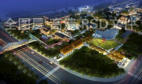 古镇公园夜景效果图