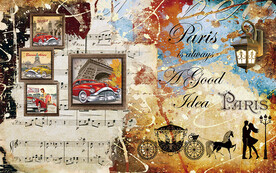 欧式复古装饰画背景墙