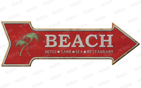 欧美复古箭头铁皮画