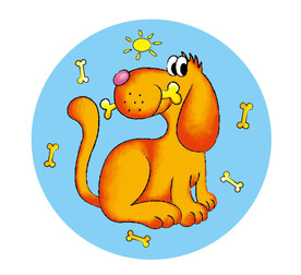 卡通手绘动物狗