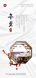 中式饺子冬至节气海报