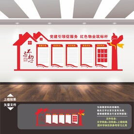 红色物业文化墙