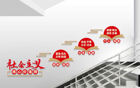 社会主义核心价值观楼梯文化墙