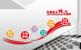 社会主义核心价值观楼梯文化墙