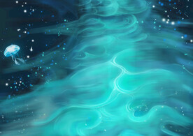 梦幻海洋水母背景