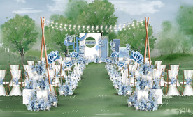 蓝白色户外仪式区