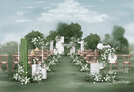 白色户外仪式区