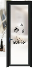 高清分层透明底平开门写真图