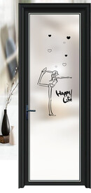 高清分层透明底平开门写真图