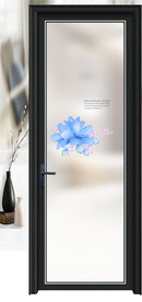 高清分层透明底平开门写真图