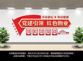 红色物业文化墙