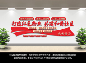 红色物业文化墙