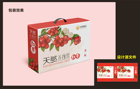 水果红枣包装效果图+平面图 