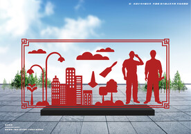 红色景观雕塑造型