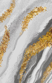 晶瓷画 抽象画 金色线条