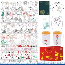 荷花莲花矢量图