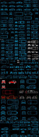 多种炫彩车辆CAD图库