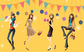 美女服装背景墙