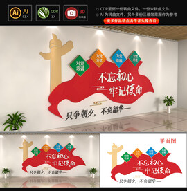 不忘初心 牢记使命文化墙