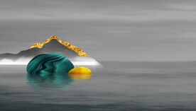 晶瓷画 石头 山水风景画