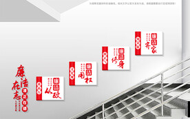 清廉楼梯文化墙