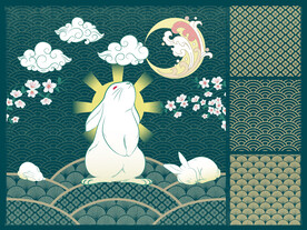 玉兔 中国风装饰画