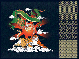 中国龙 东北虎 中国风装饰画