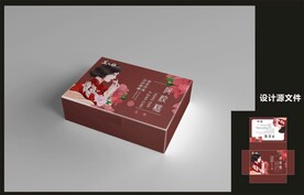 女性阿胶包装效果图+平面图 