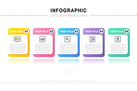 商务企业PPT五个分项信息图表
