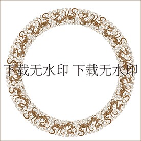 龙纹边框圆矢量
