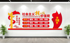 核心价值观党建文化墙
