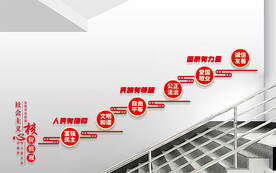 核心价值观楼梯文化墙