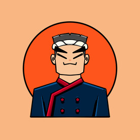 日料厨师卡通人物插画