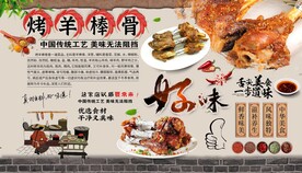 烤羊棒骨背景墙